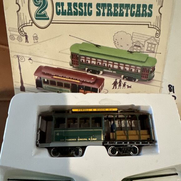 2 Classic Streetcars HO Scale San Francisco Cable Car Desire Street Trolley - Picture 2 of 5